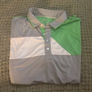 Men's Green and Gray Polo Shirt